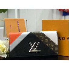 Louis Vuitton Epi Leather Twist Wallet Black Tan m60996