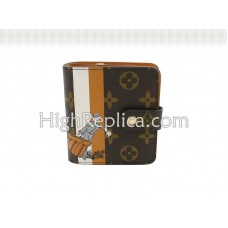 Louis Vuitton Monogram Groom Compact portemonnee met rits, oranje