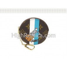 Louis Vuitton Monogram Bruidegom Ronde Muntportemonnee Blauw